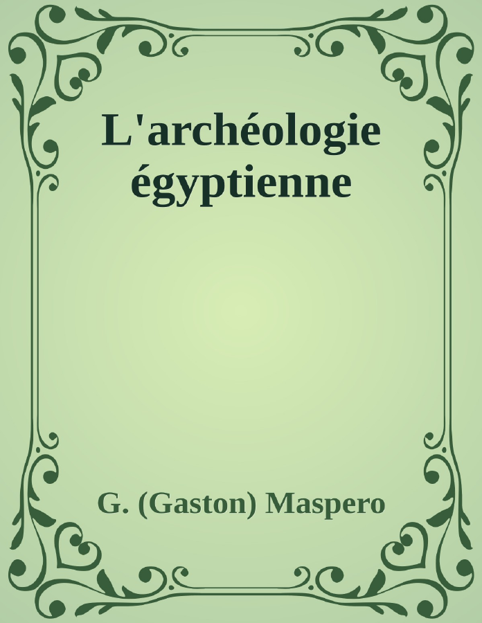 Couverture de L'archéologie égyptienne