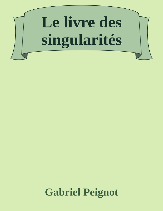 Couverture de Le livre des singularités
