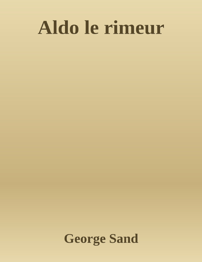 Couverture de Aldo le rimeur