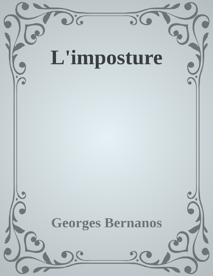 Couverture de L'imposture