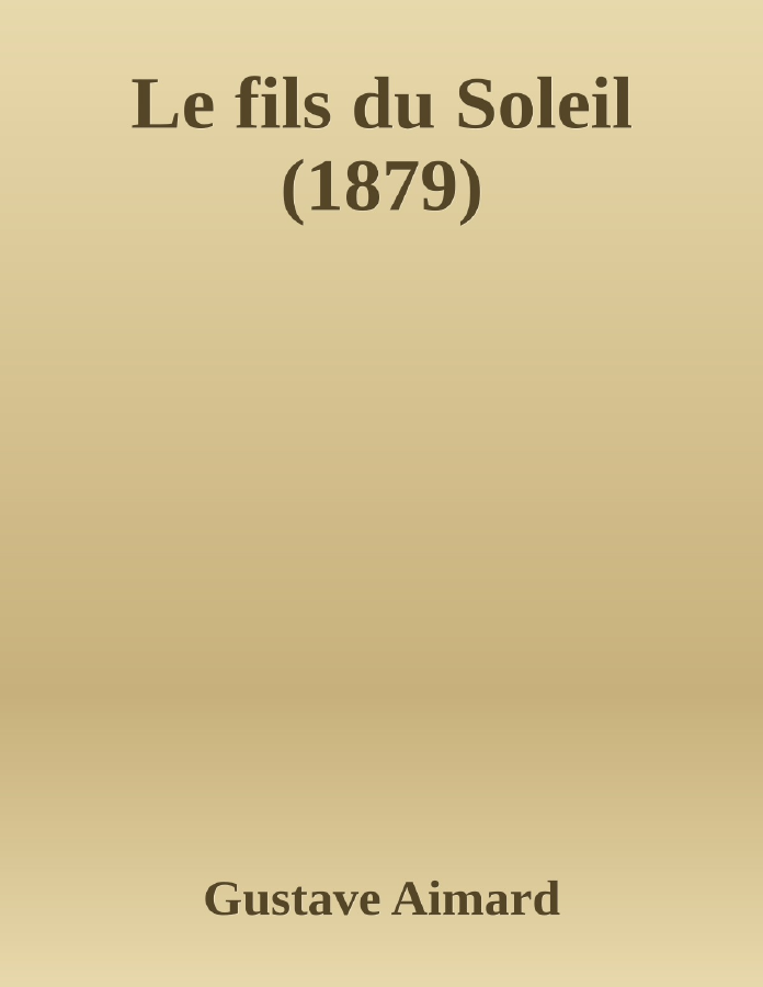 Couverture de Le fils du Soleil (1879)