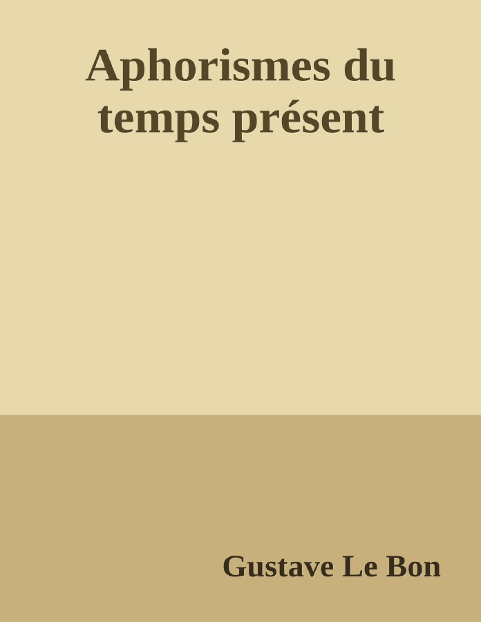 Couverture de Aphorismes du temps présent
