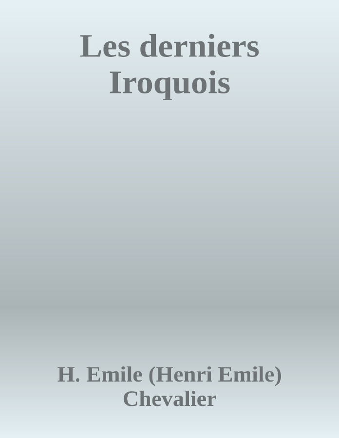 Couverture de Les derniers Iroquois