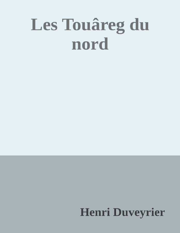 Couverture de Les Touâreg du nord