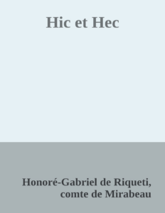 Couverture de Hic et Hec