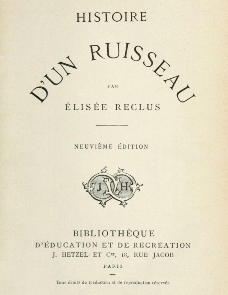 Couverture de Histoire d’un ruisseau