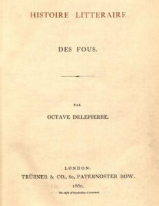 Histoire Litteraire Des Fous
