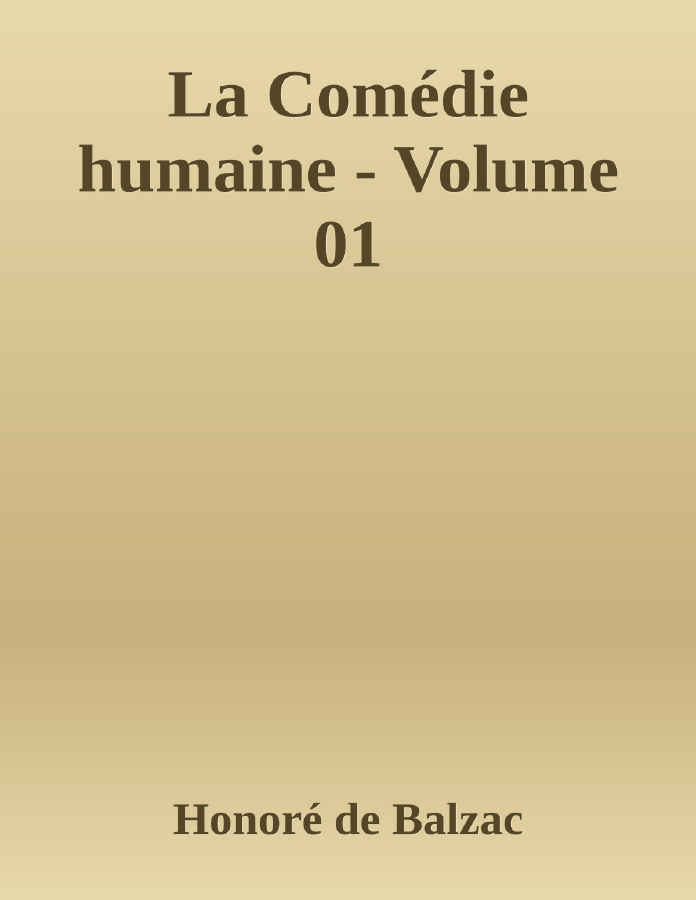 Couverture de La Comédie humaine - Volume 01