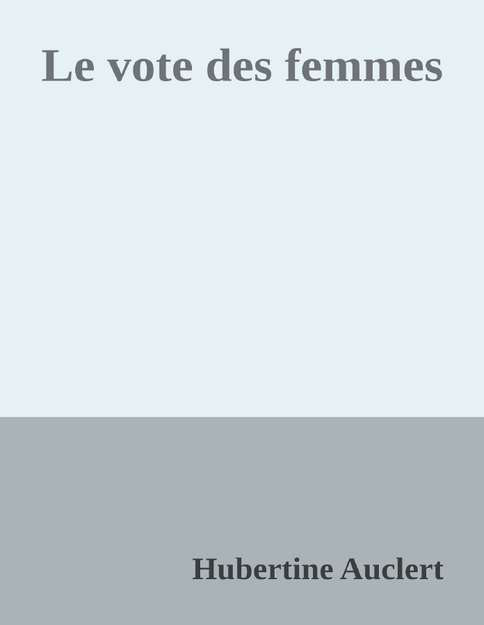 Couverture de Le vote des femmes