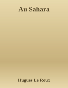 Couverture de Au Sahara