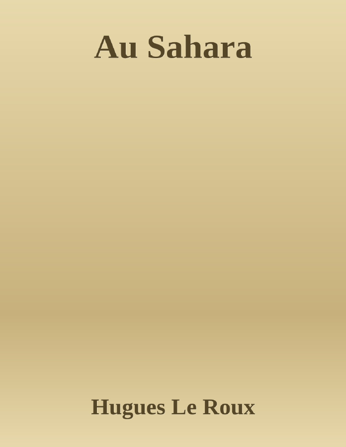 Couverture de Au Sahara