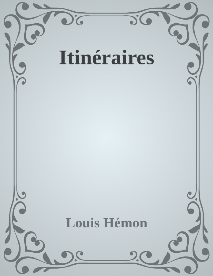 Couverture de Itinéraires