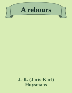 Couverture de A rebours