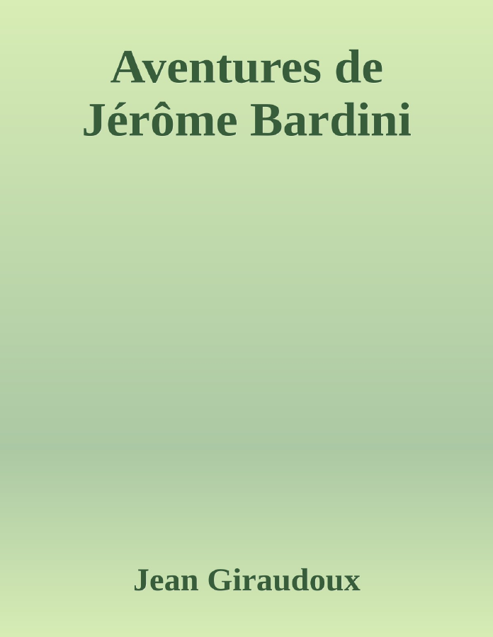 Couverture de Aventures de Jérôme Bardini