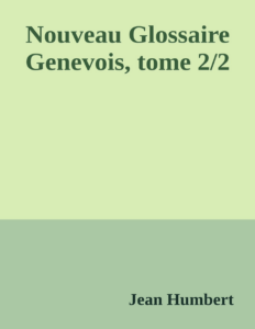 Couverture de Nouveau Glossaire Genevois, tome 2/2