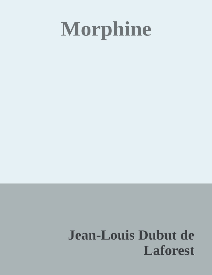 Couverture de Morphine