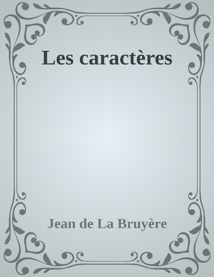 Couverture de Les caractères