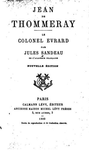 Jean De Thommeray Le Colonel Evrard