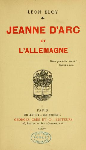 Jeanne DrsquoArc Et LrsquoAllemagne
