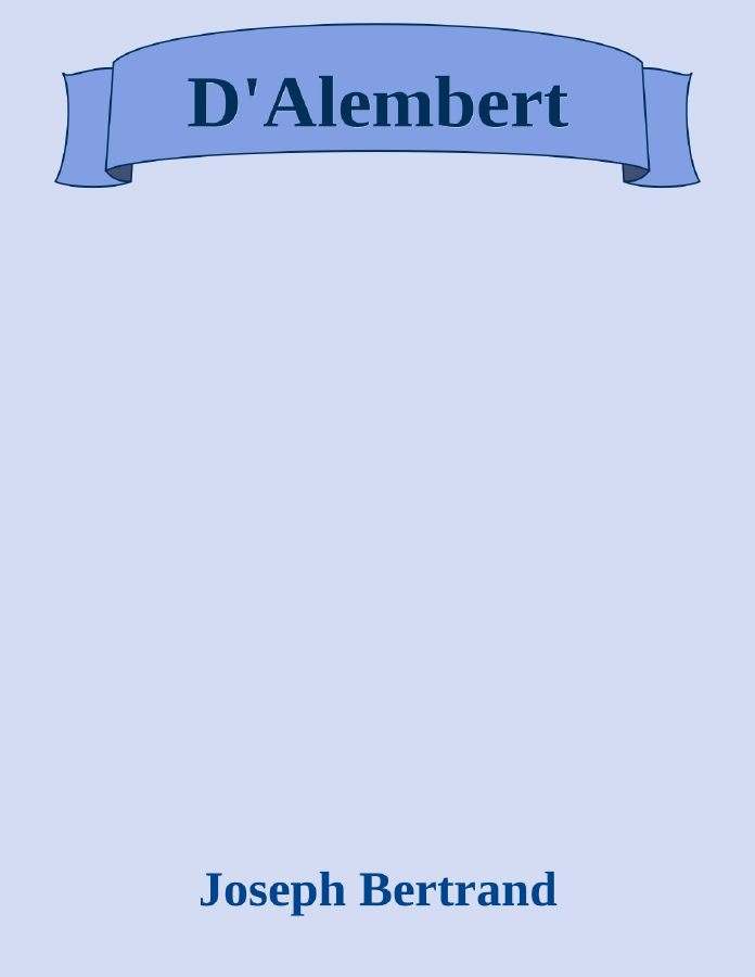 Couverture de D'Alembert