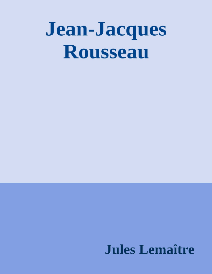 Couverture de Jean-Jacques Rousseau