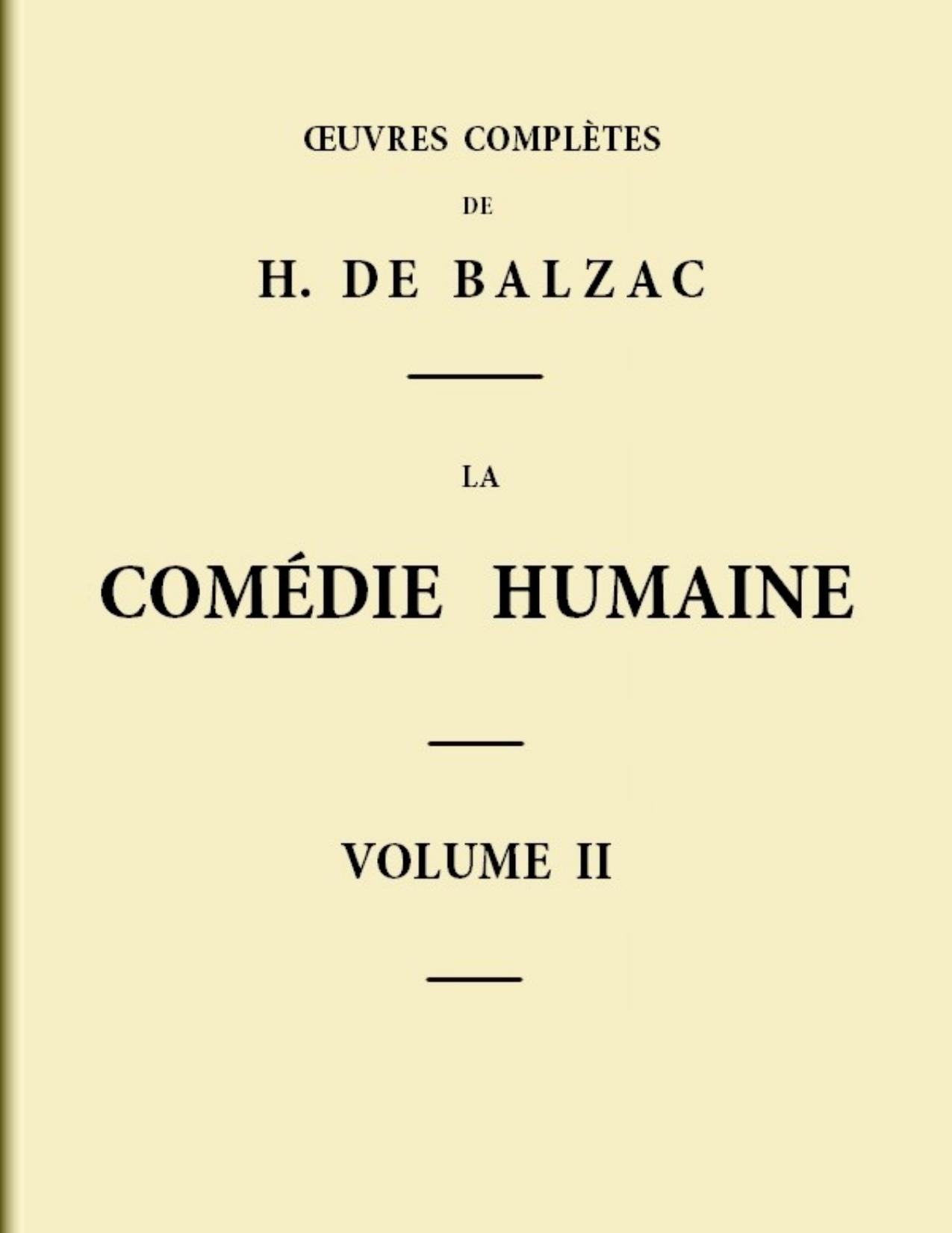 La Comedie Humaine 8211 Volume 02