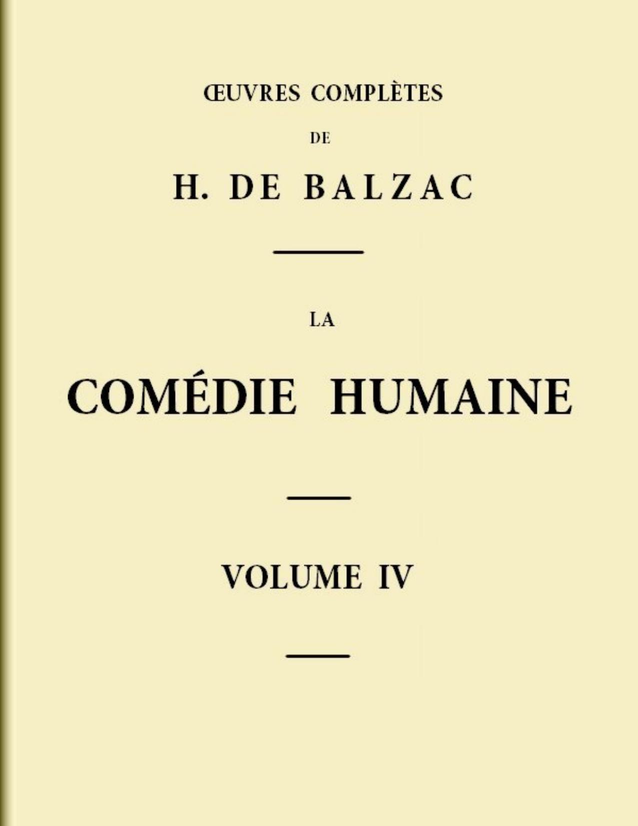 La Comedie Humaine 8211 Volume 04