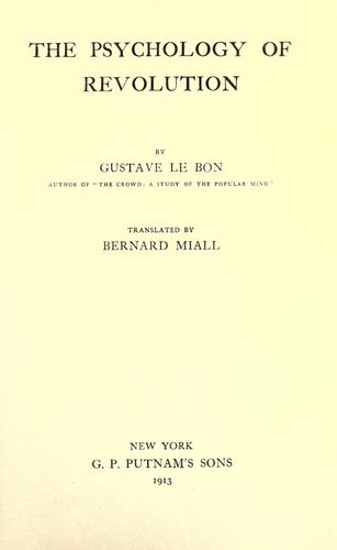 La Revolution Francaise Et La Psychologie Des Revolutio