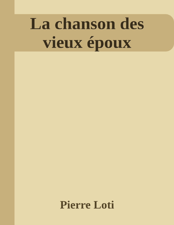 Couverture de La chanson des vieux époux