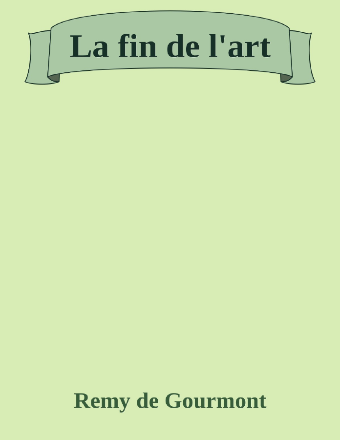 Couverture de La fin de l'art