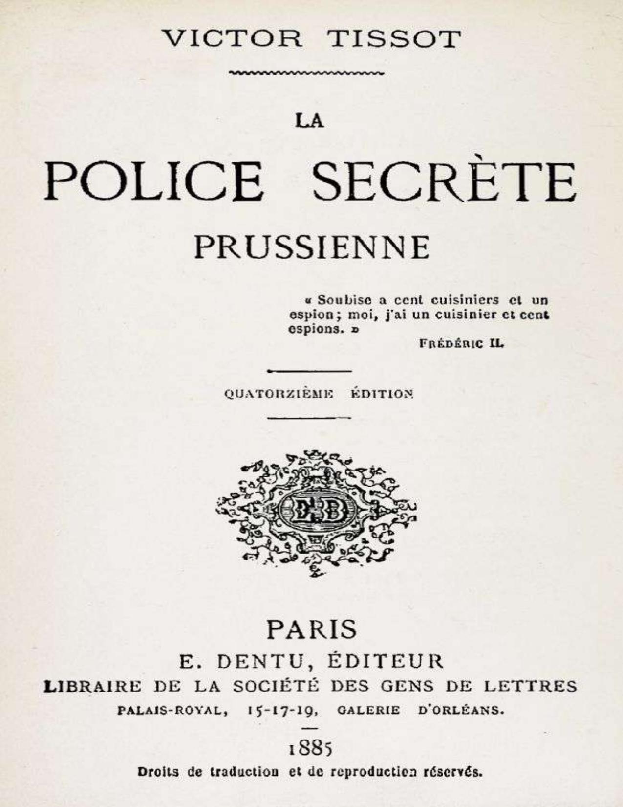La Police Secrete Prussienne