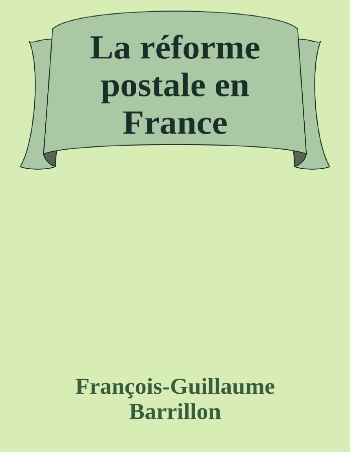 Couverture de La réforme postale en France