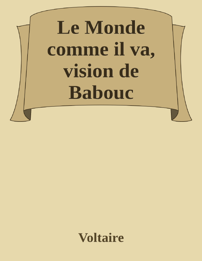 Couverture de Le Monde comme il va, vision de Babouc