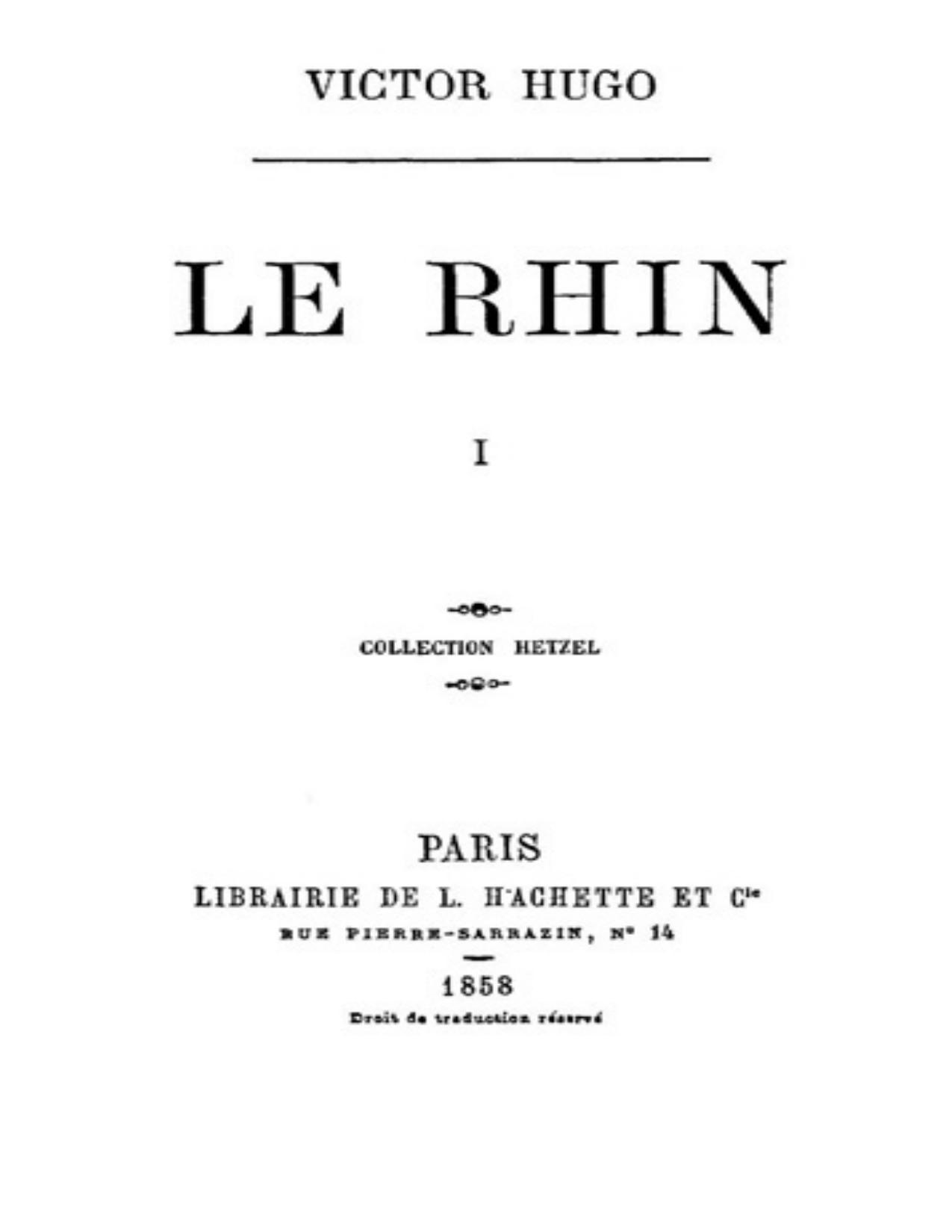 Le Rhin Tome I