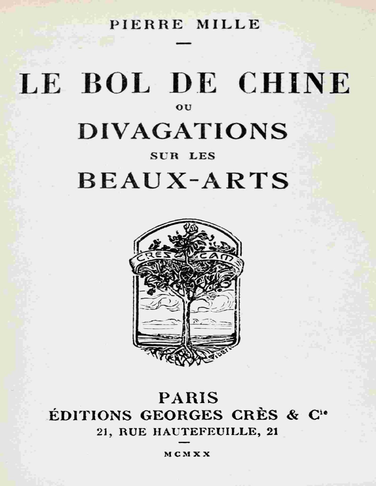 Le Bol De Chine Ou Divagations Sur Les Beaux Arts