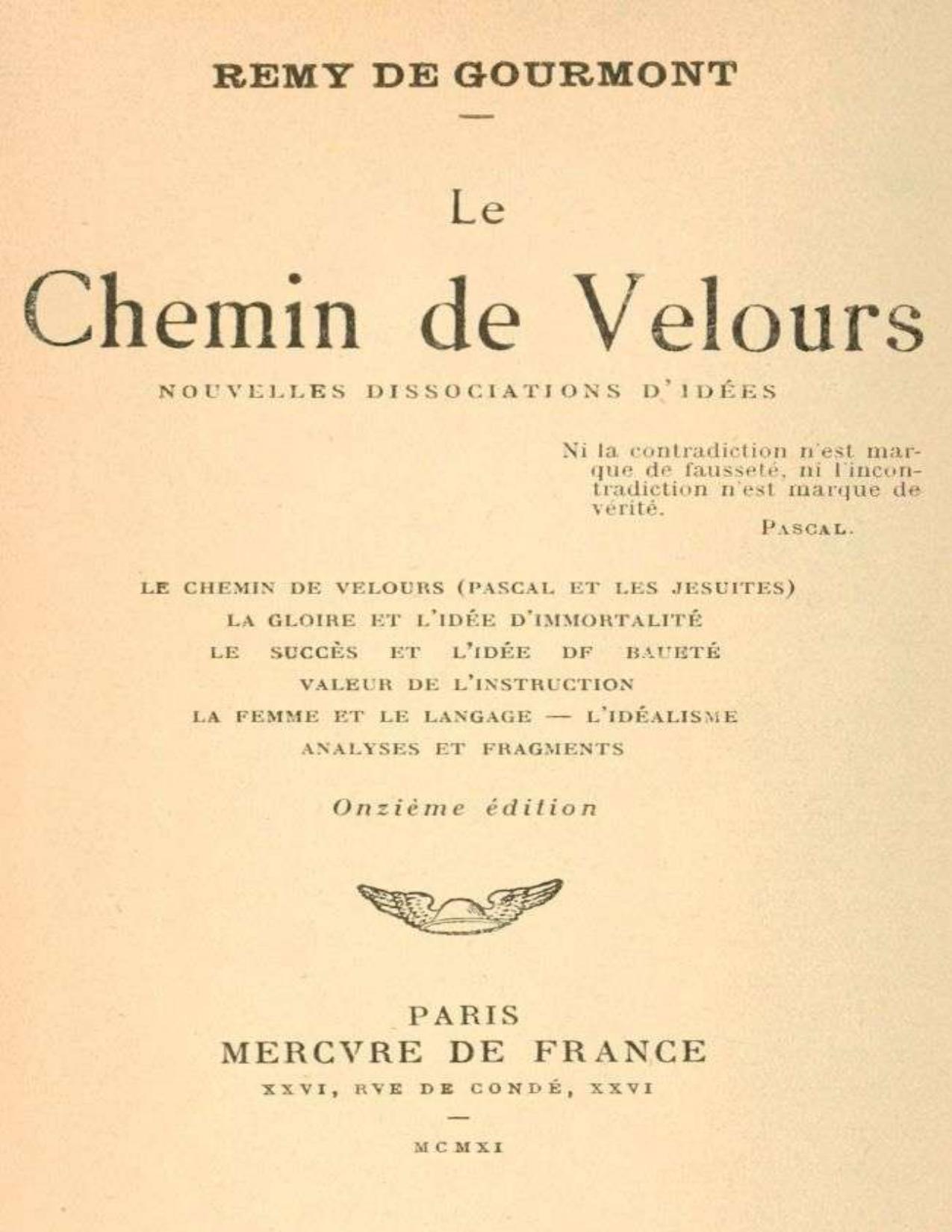 Le Chemin De Velours Nouvelles Dissociations Drsquoidees
