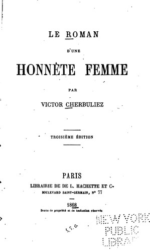 Le Roman Drsquoune Honnete Femme