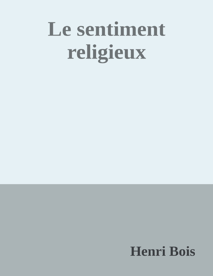Couverture de Le sentiment religieux