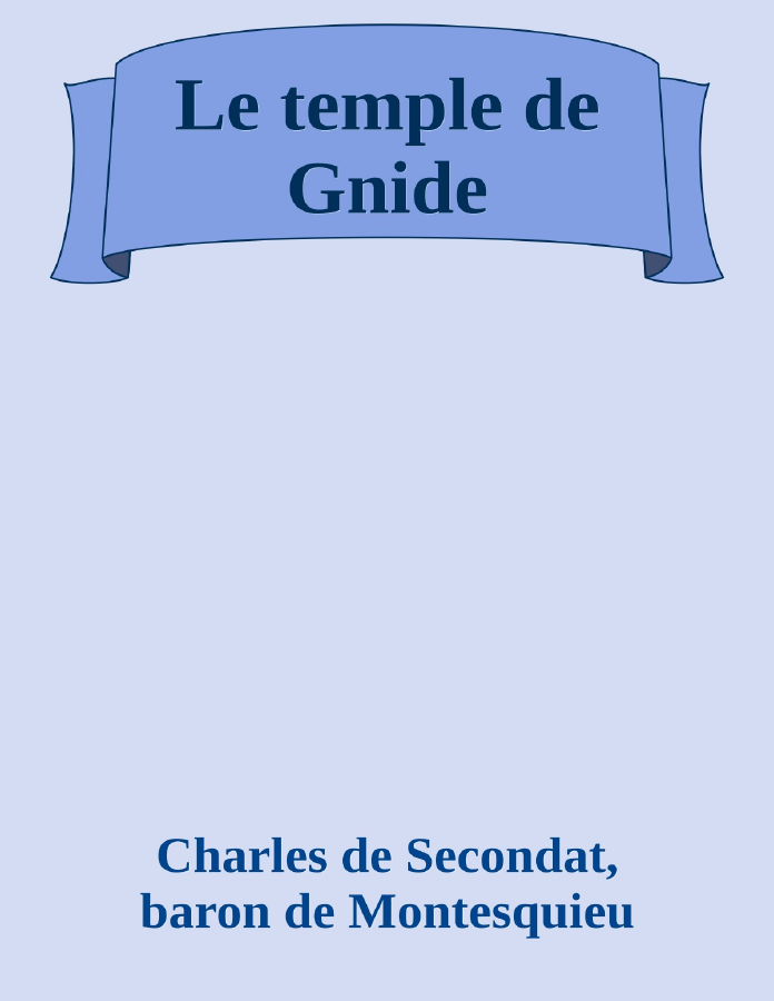 Couverture de Le temple de Gnide