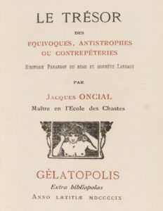 Le Tresor Des Equivoques Antistrophes Ou Contrepeteries
