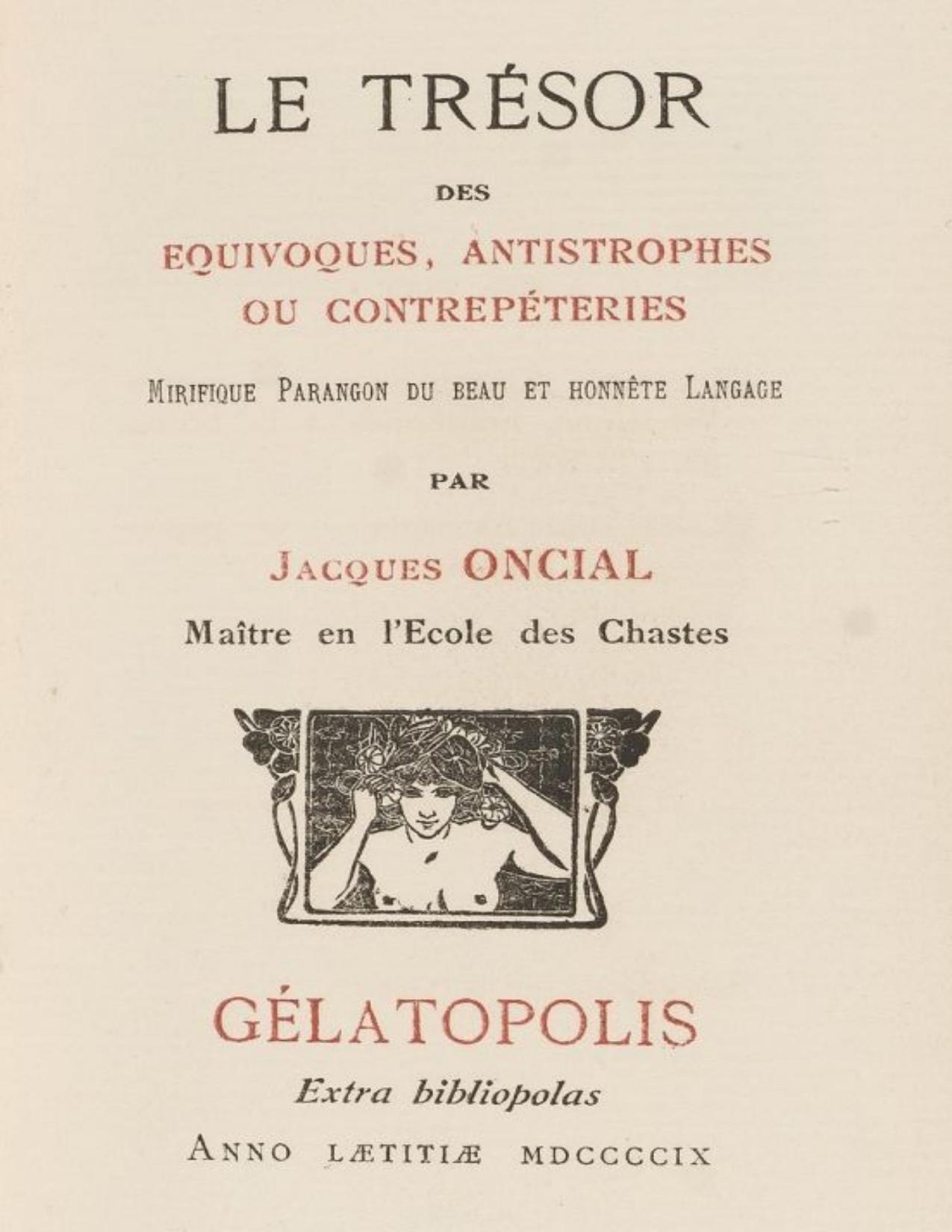 Le Tresor Des Equivoques Antistrophes Ou Contrepeteries