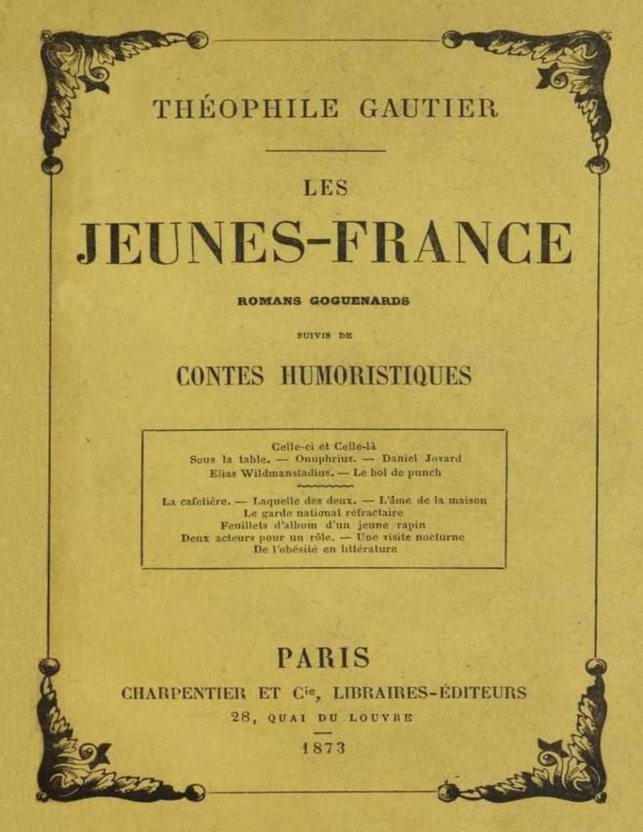 Les Jeunes France Romans Goguenards Suivis De Contes Humor