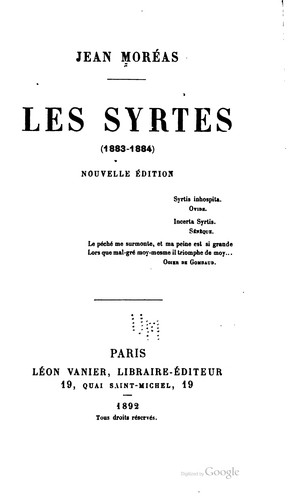 Les Syrtes 1883 1884