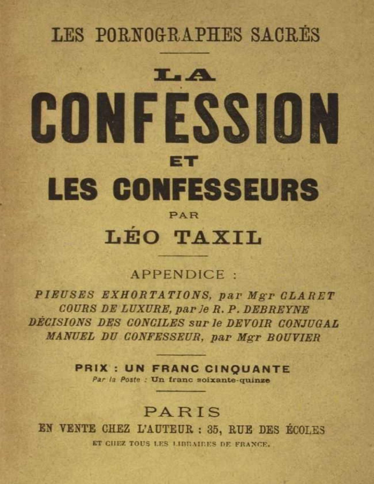 Les Pornographes Sacres La Confession Et Les Confesseurs