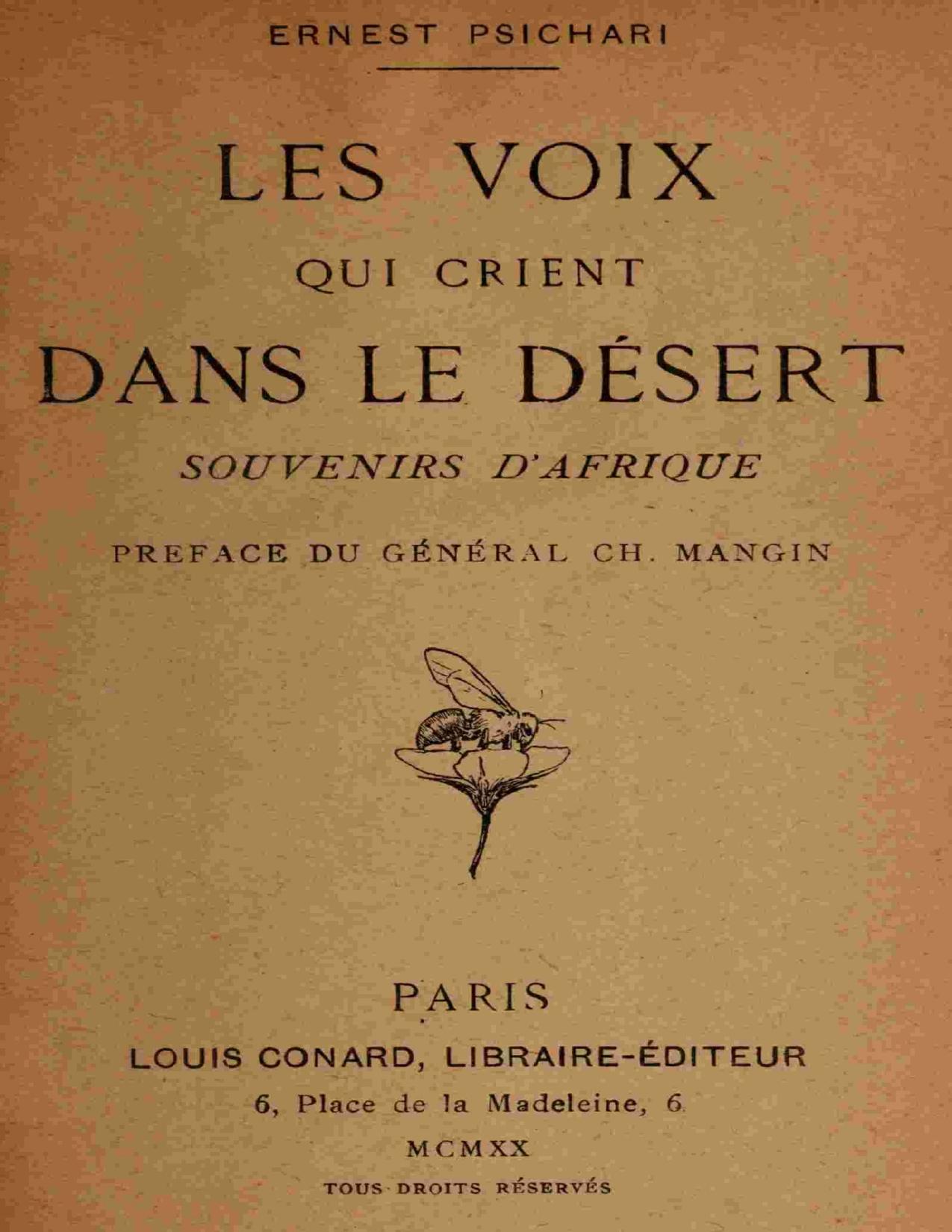 Les Voix Qui Crient Dans Le Desert