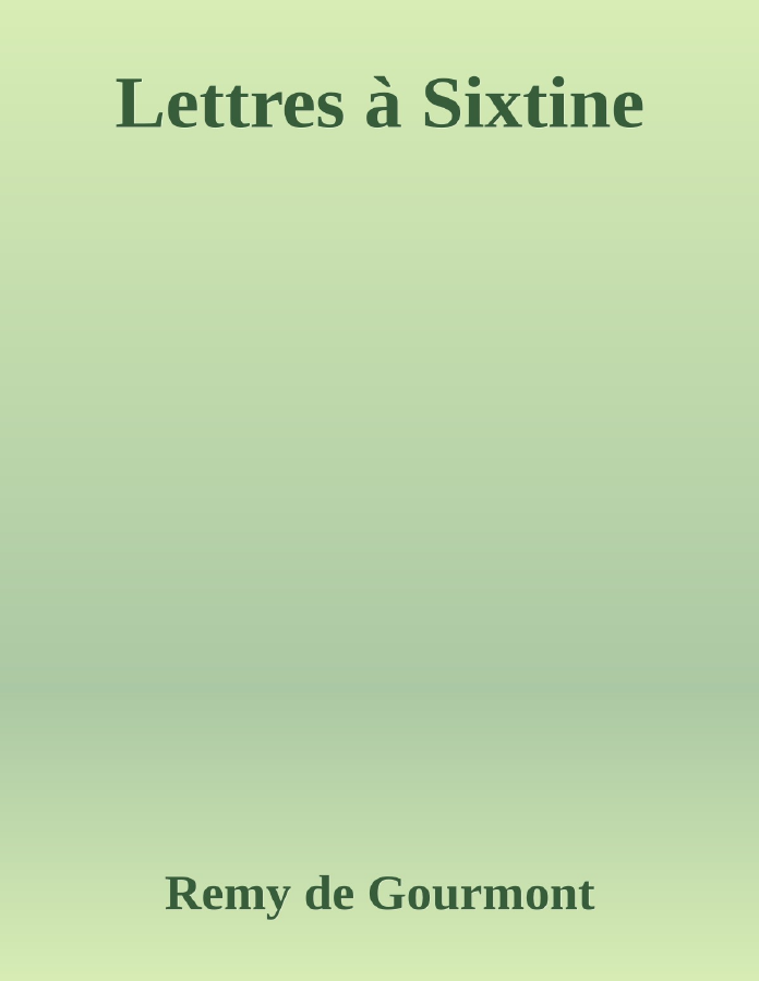 Couverture de Lettres à Sixtine