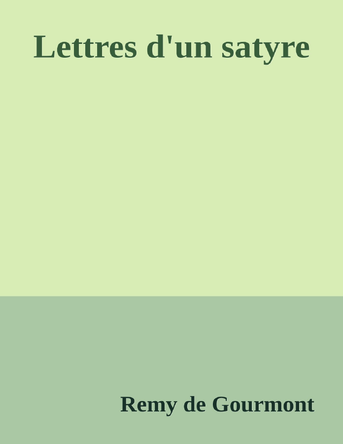 Couverture de Lettres d'un satyre