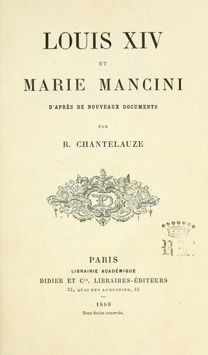 Louis XIV Et Marie Mancini Drsquoapres De Nouveaux Do