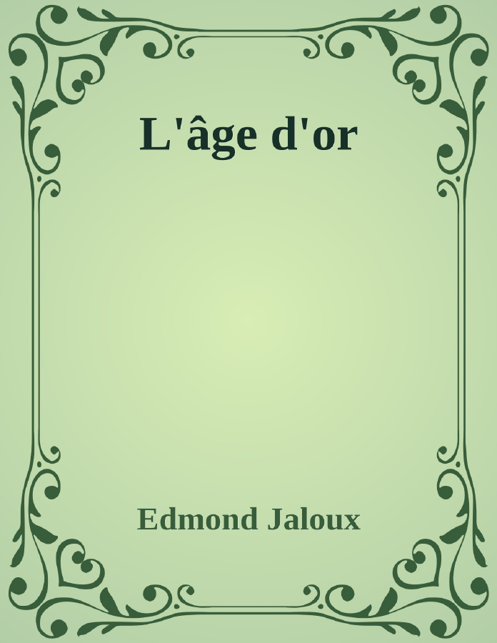Couverture de L'âge d'or