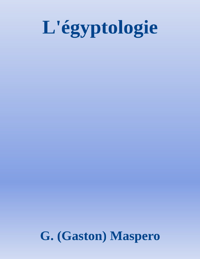 Couverture de L'égyptologie